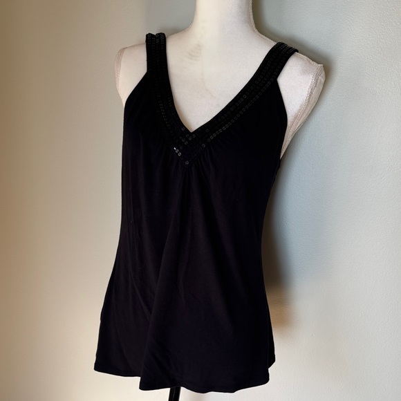 Michael Kors Black V-Neck Tank Top - Picture 1 of 3